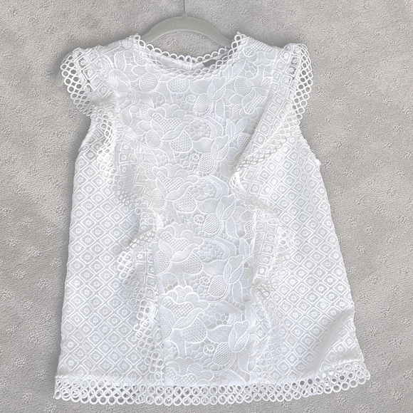 NWT WHBM RUFFLE AND LACE SLEEVELESS TOP - Size 4 - Picture 4 of 9